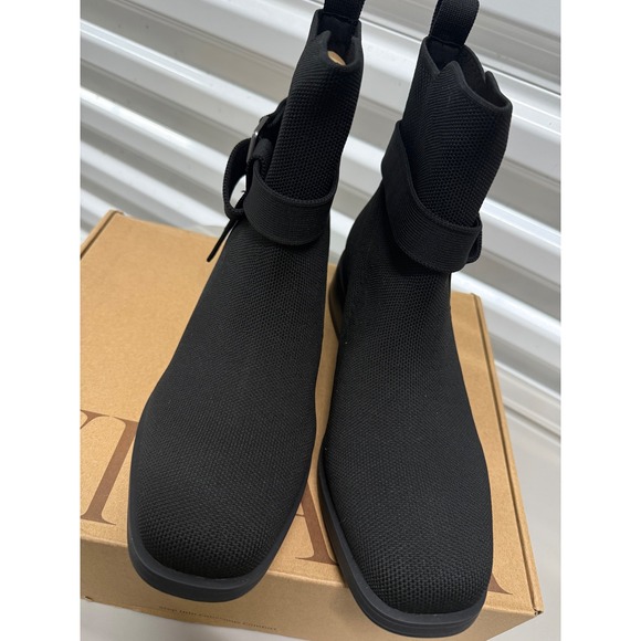 VIVAIA Square Toe Biker Boots Black size EU/39.5 US/8.5 - Picture 13 of 14